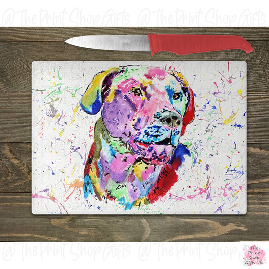 Labrador Watercolour Splash Chopping Board - 10 Backgrounds To Choose From