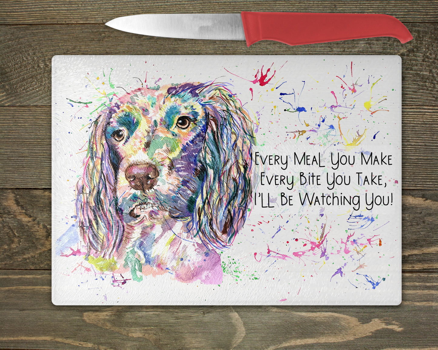 Cocker Spaniel Chopping Board – 5 Backgrounds To Choose From