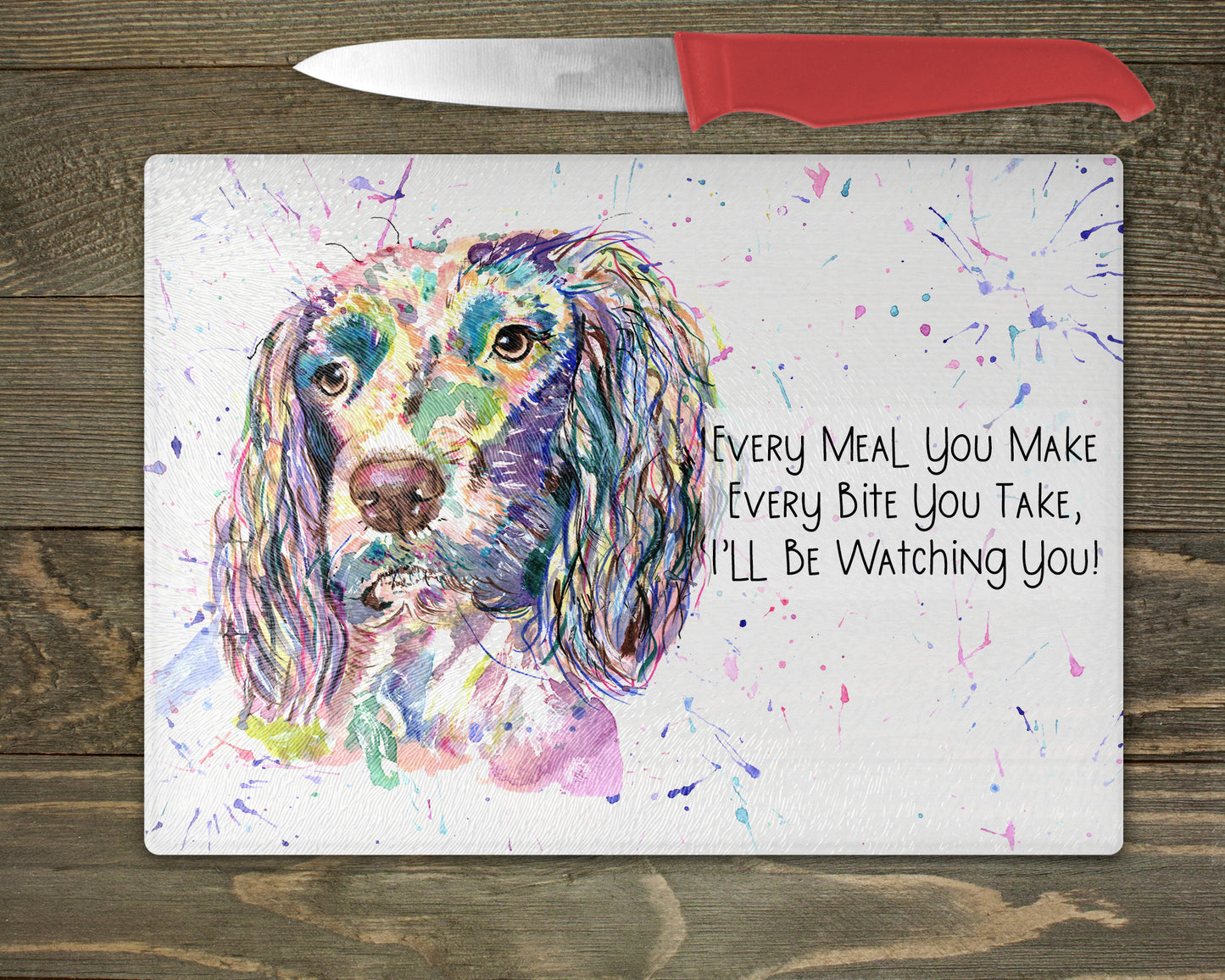 Cocker Spaniel Chopping Board – 5 Backgrounds To Choose From