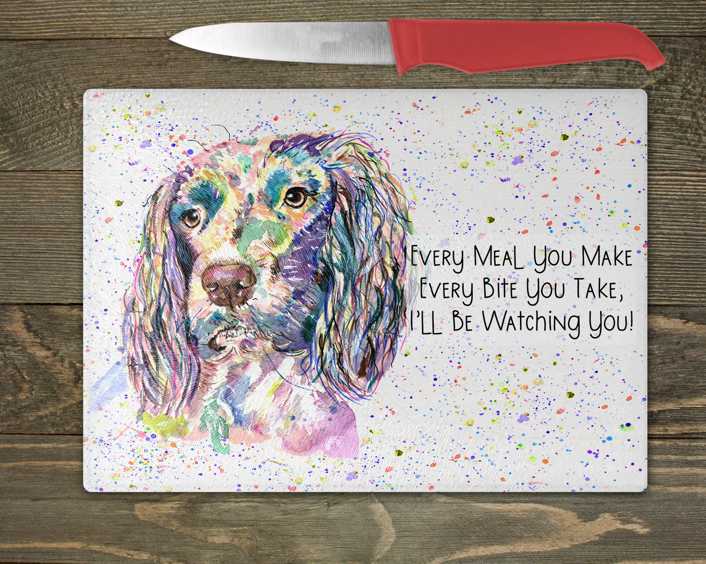 Cocker Spaniel Chopping Board – 5 Backgrounds To Choose From