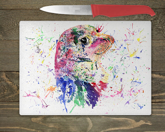 Seal Watercolour Splash Chopping Board - 5 Backgrounds To Choose From