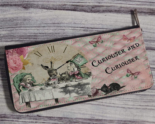 Alice In Wonderland Curiouser And Curiouser PU leather Purse Wallet