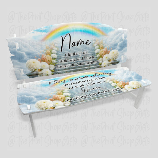 Chrysanthemum Personalised Acrylic Memorial Decorative Bench