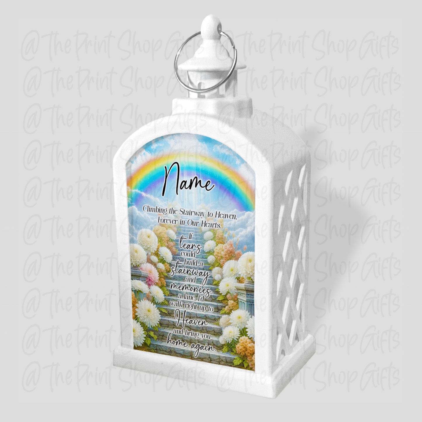 Chrysanthemum Personalised Memorial LED Candle Lantern