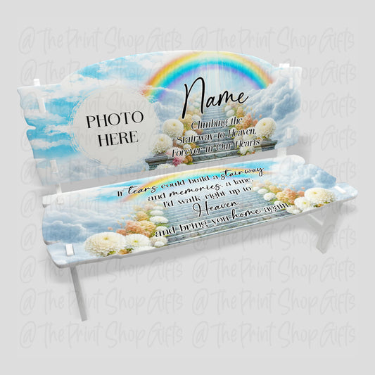 Chrysanthemum Personalised Photo Acrylic Memorial Decorative Bench