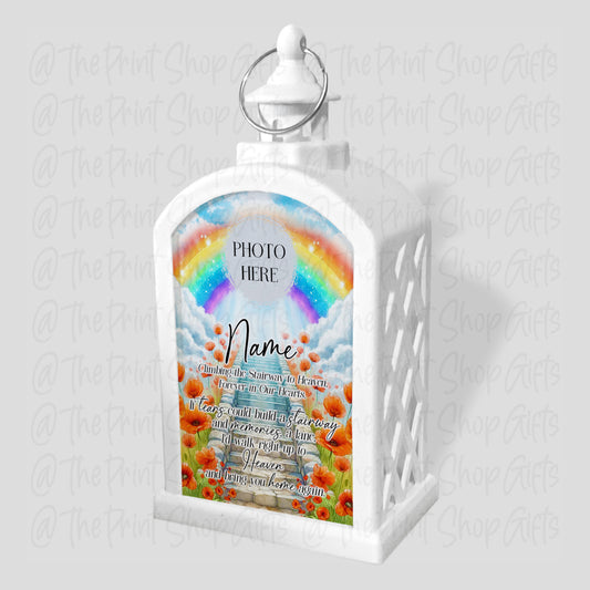 Poppies Personalised Photo LED Candle Lantern