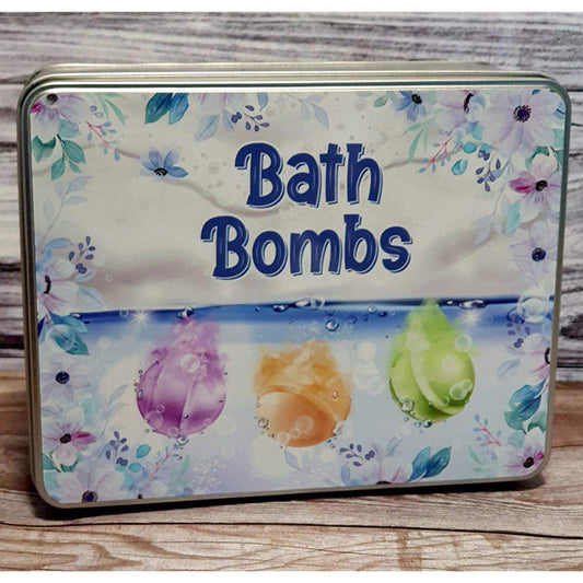 Floral Elegance Bath Bomb Storage Tin with Hinged Lid