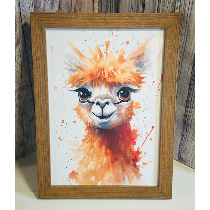 Barnyard Caricature Llama Art Print – Available in A4 and A3, Framed or Unframed